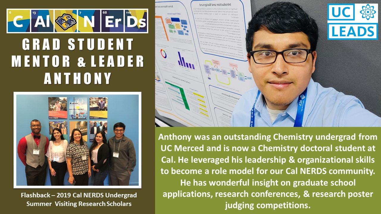 Cal NERDS Student Director Anthony is such an important positive driving force in our community!