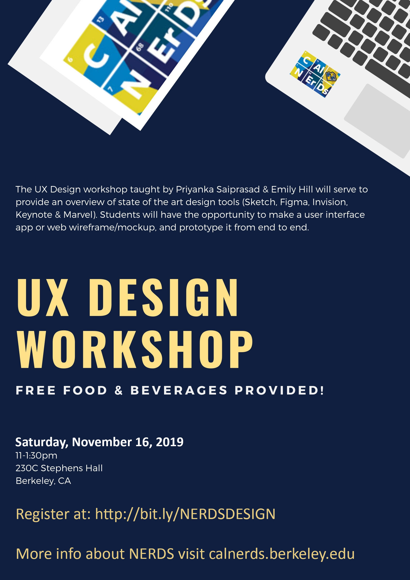 Cal NERDS UX Design Workshop Flyer